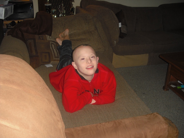 cj laying on couch