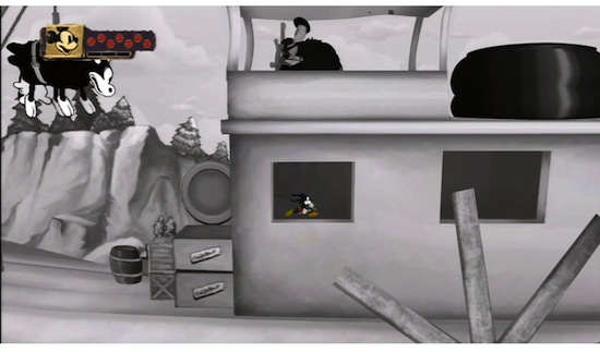Disney Epic Mickey Black White Steamboat Scene Disney Epic Mickey Black White Steamboat Scene