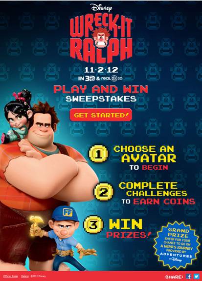 Wreck-it Ralph Play And Win Sweepstakes