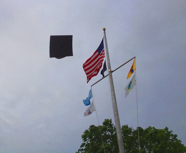 Graduation Cap and Flag