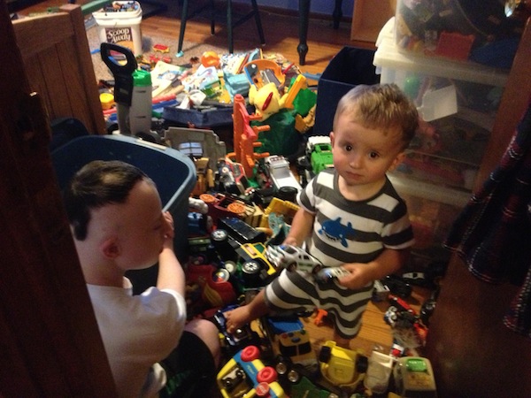 Wordless Wednesday - Cj And Trenton Mess