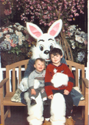 Boys with Easter Bunny in 2001