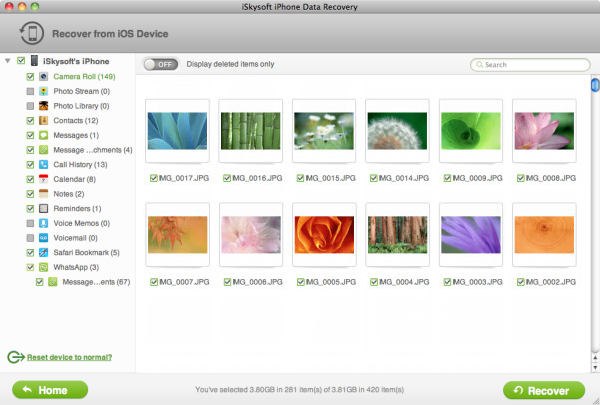 iSkysoft iPhone Data Recovery Software