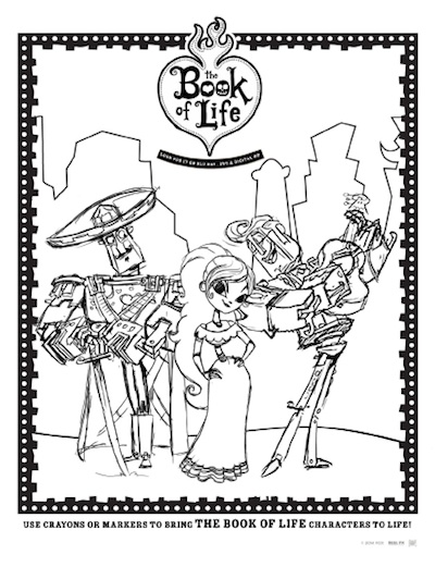 Book Of Life coloring sheets