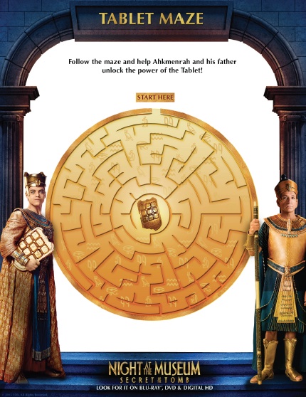 Night At The Museum: Secret Of The Tomb activity sheets