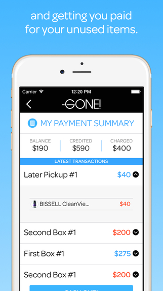 Gone! app