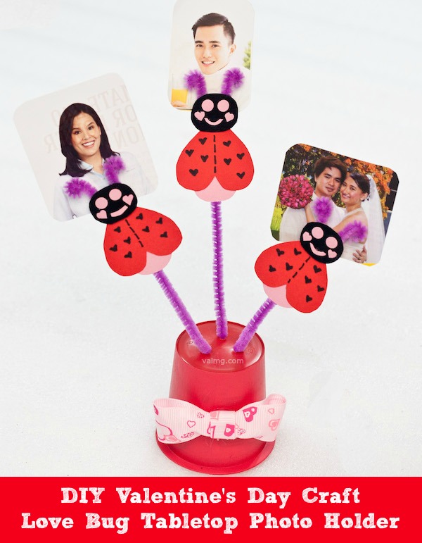 Mom Knows It All DIY Valentine's Day Craft - Love Bug Tabletop Photo Holder