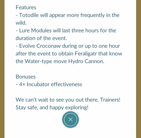 Totodile January 2019 Community Day
