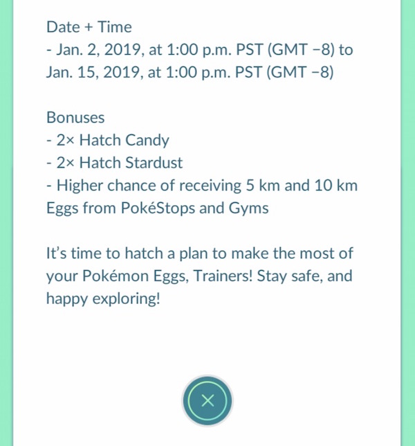 Pokemon GO New Year Hatchathon